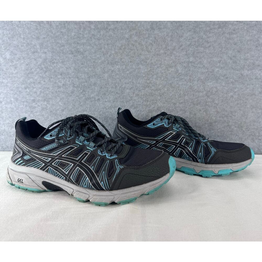 Asics Women's sz 9 Wide Gel Venture 7 Teal & Grey Trail Running Sneaker Hiking